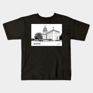 Maine State USA Kids T-Shirt